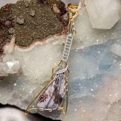 Agate Guitar Wire Wrap Pendant 4 Inch | Wire Wraps | Wiccan Center