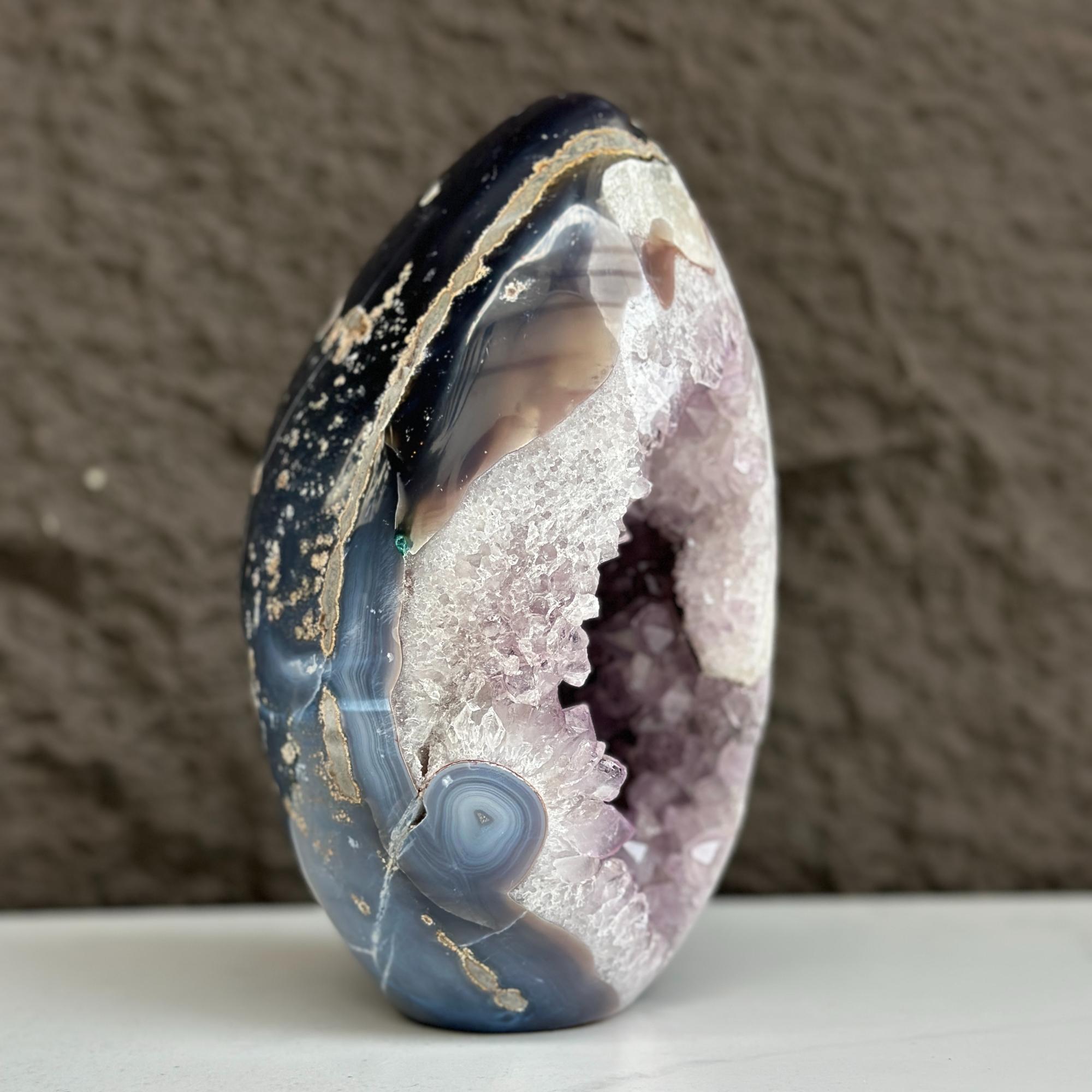 Agate & Amethyst Quartz Crystal Egg Cave | Rocks & Fossils | Wiccan Center