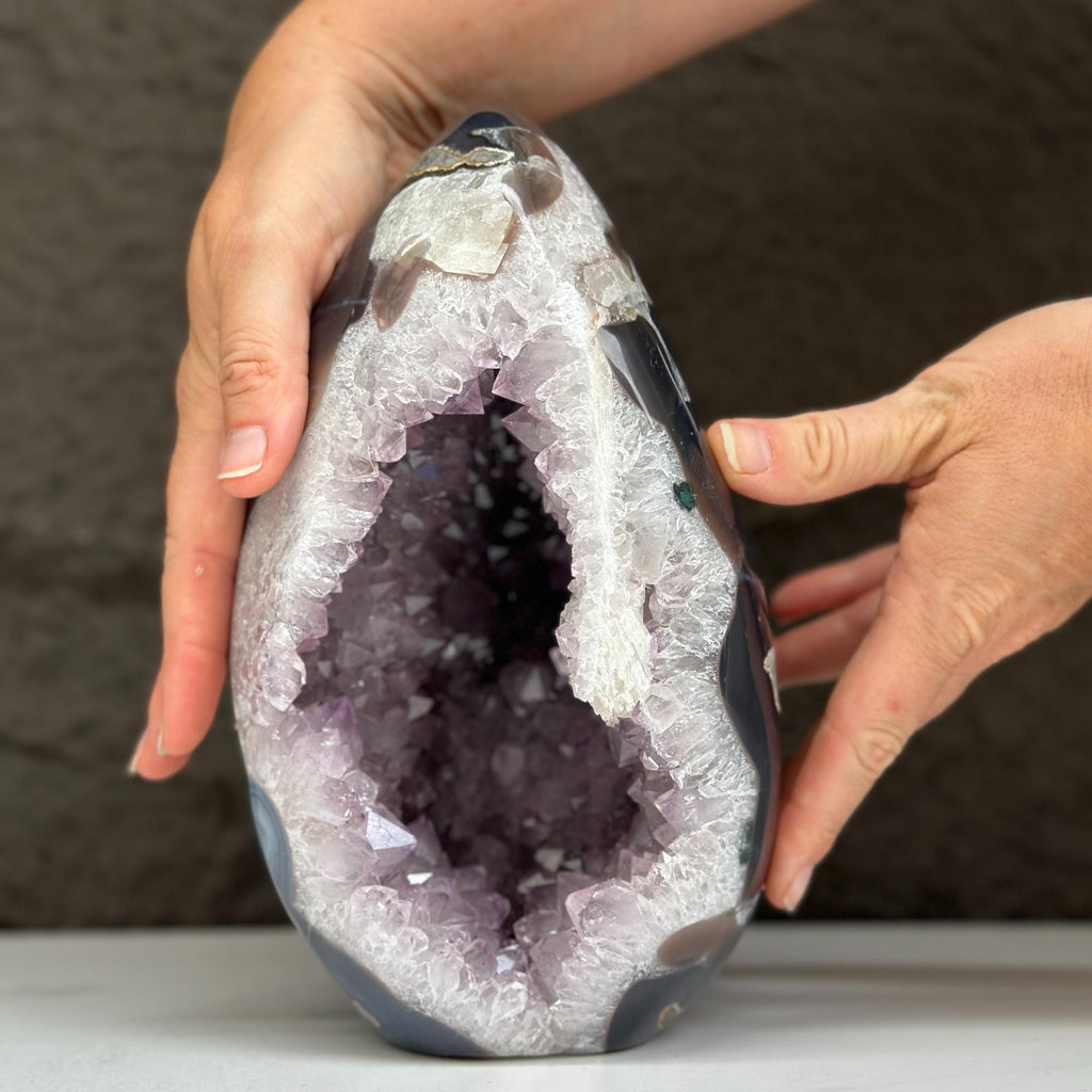 Agate & Amethyst Quartz Crystal Egg Cave | Rocks & Fossils | Wiccan Center