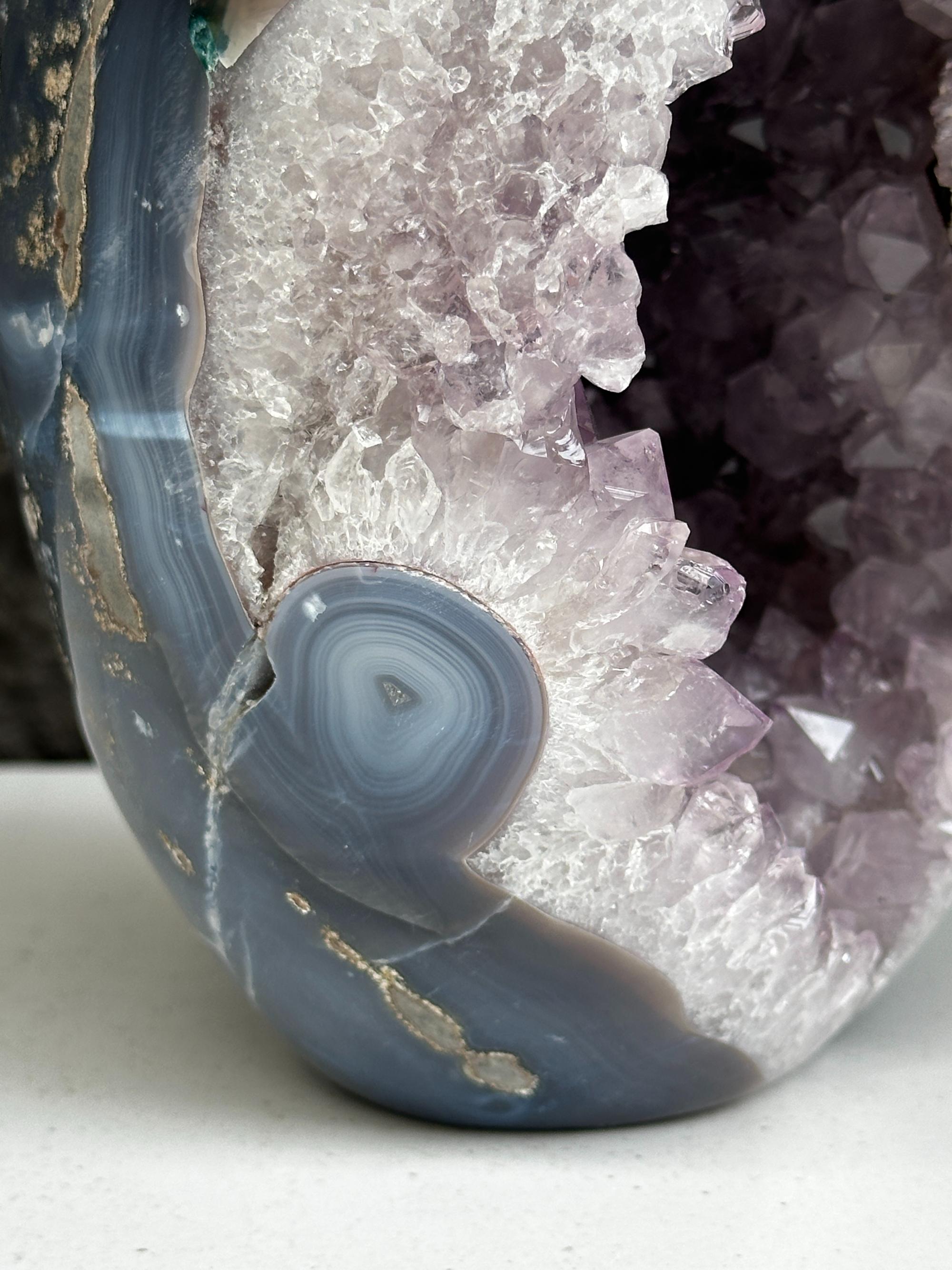 Agate & Amethyst Quartz Crystal Egg Cave | Rocks & Fossils | Wiccan Center