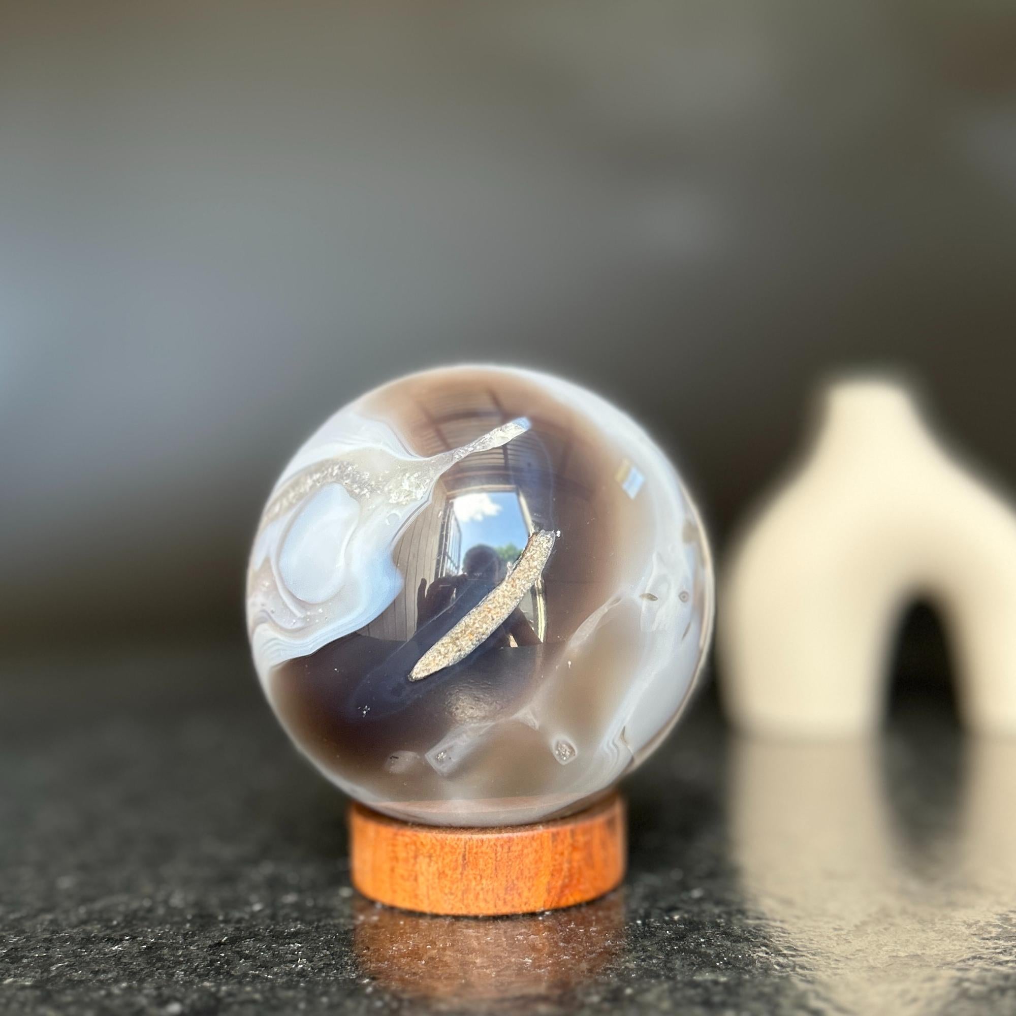 Agate Sphere with Quartz formations | Amethyst Geodes | Wiccan Center