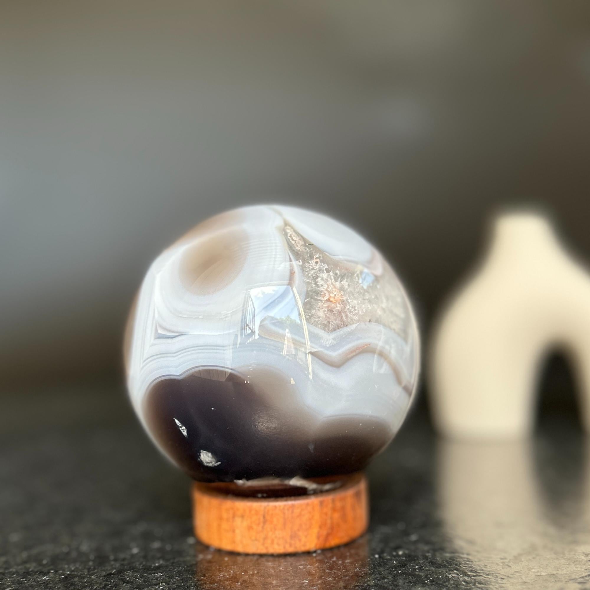 Agate Sphere with Quartz formations | Amethyst Geodes | Wiccan Center