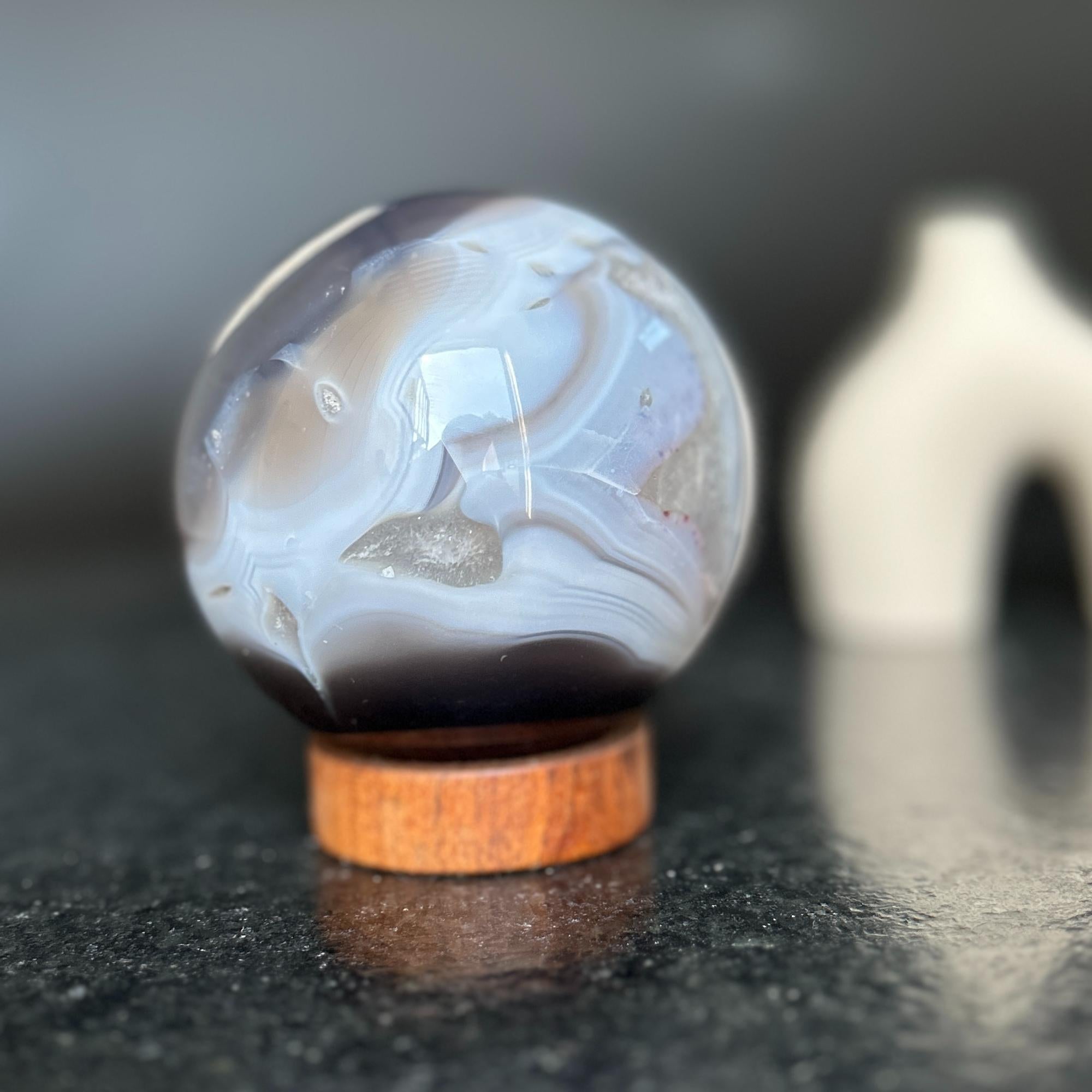 Agate Sphere with Quartz formations | Amethyst Geodes | Wiccan Center