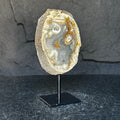 Agate and Jasper Slice with metallic base included, Large Brown Agate Geode, 100% Natural Colors | Stalactite Eye Display | Wiccan Center