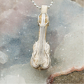 Agatized Coral Violin Wire Wrap Pendant