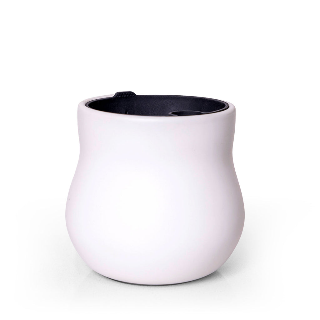 Ceramic Plant Pot with Rubber Liner - Alabaster White | Indoor Plant Pot | Wiccan Center