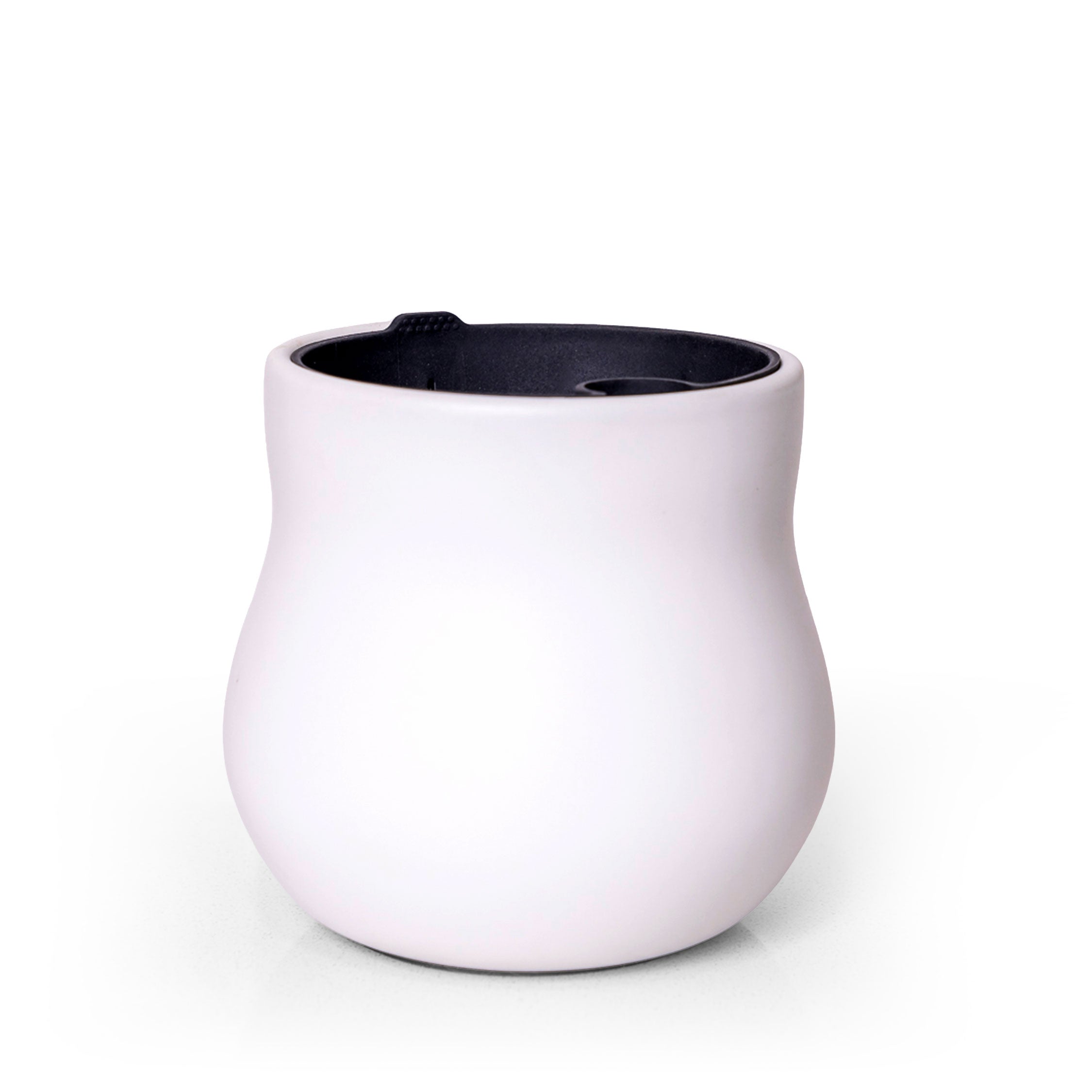 Ceramic Plant Pot with Rubber Liner - Alabaster White | Indoor Plant Pot | Wiccan Center