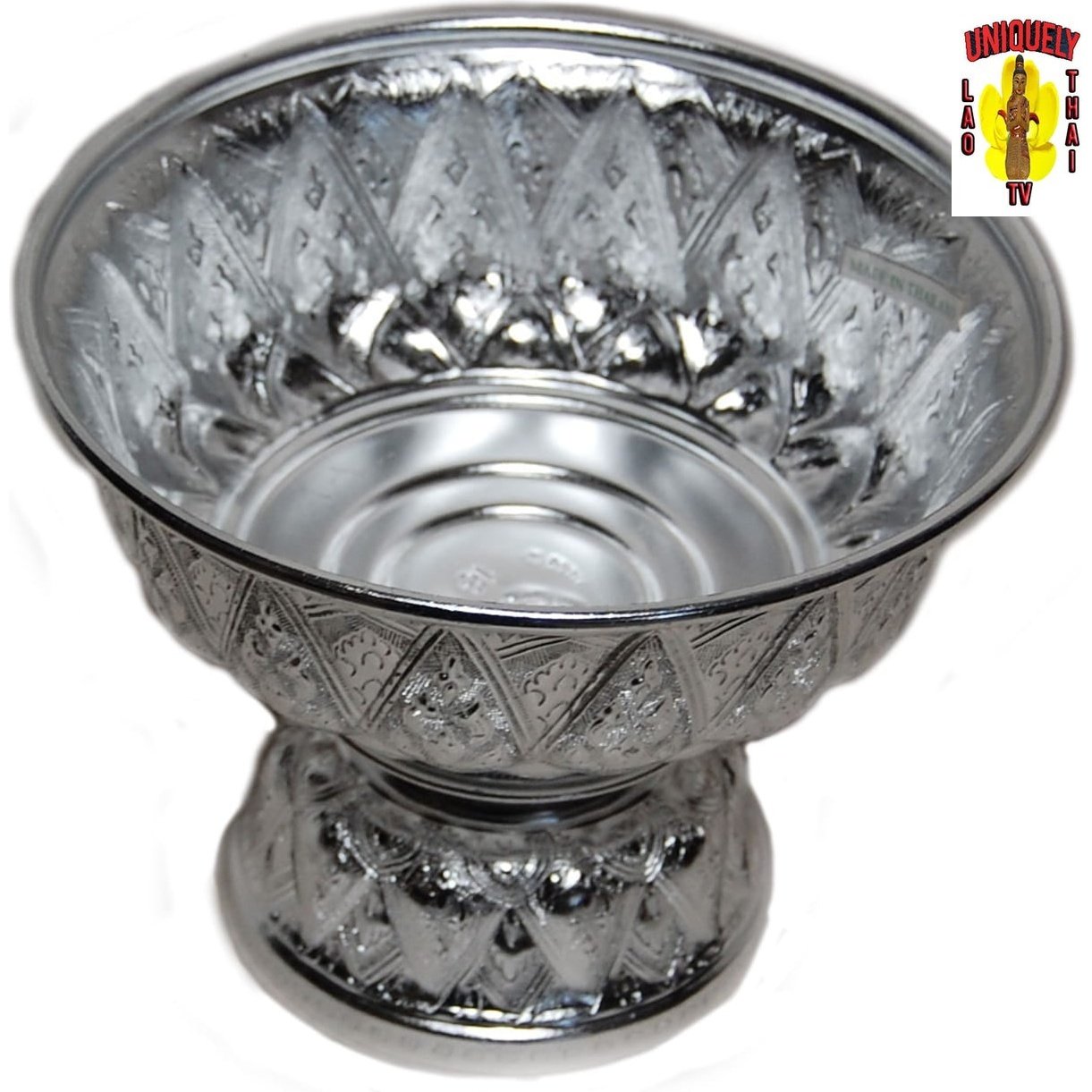 Aluminum Offering Bowl Silver Finish | Bowl with stand | Wiccan Center