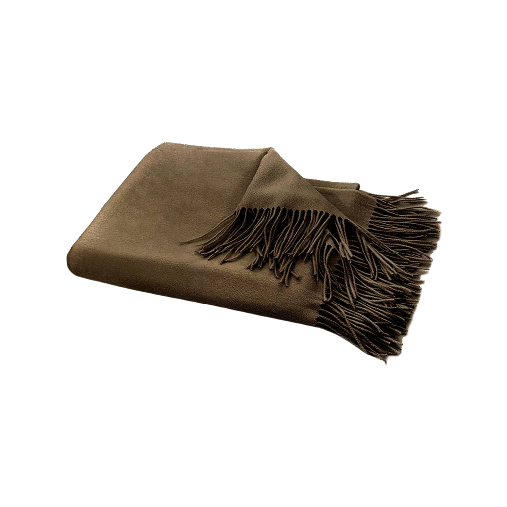 Amar Cocoa Camel Wool Throw Blanket | Throw | Wiccan Center