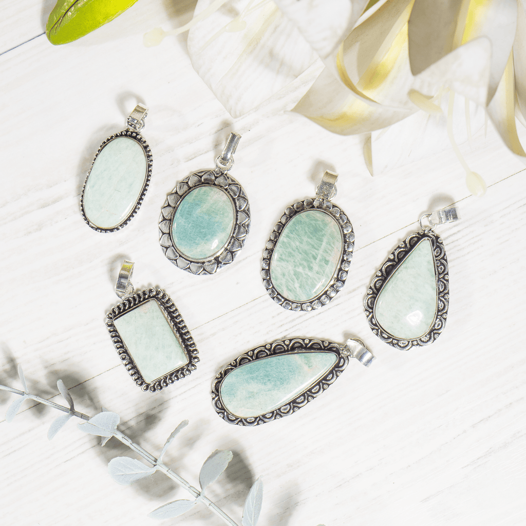Amazonite Pendants – Natural Crystal Pendants Healing Gemstone Pendants