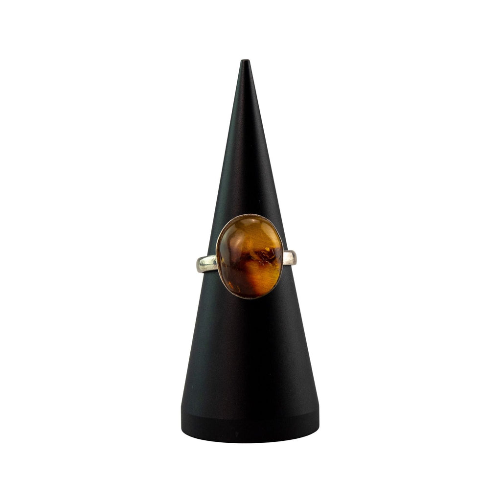 Oval Amber Ring Sterling Silver | Rings | Wiccan Center