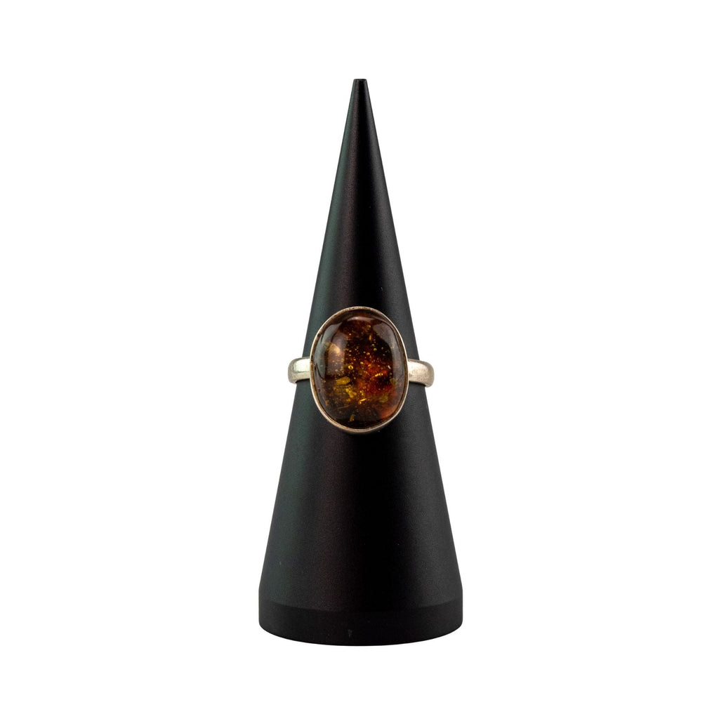 Oval Amber Ring Sterling Silver | Rings | Wiccan Center