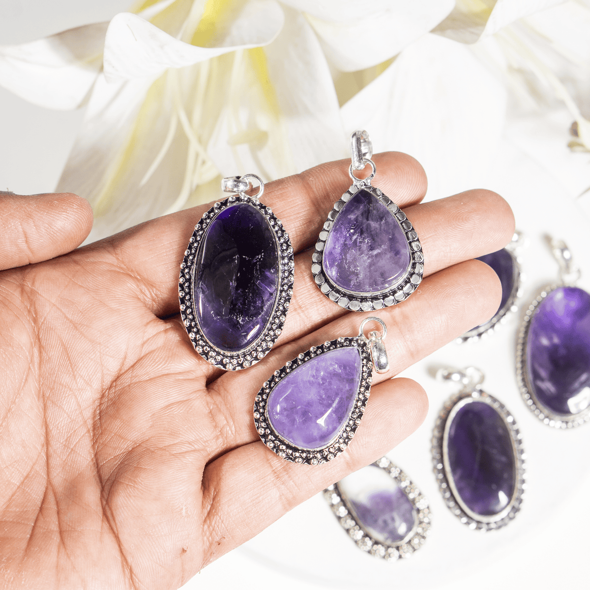 Amethyst Pendants – Natural Crystal Pendants Healing Gemstone Pendants