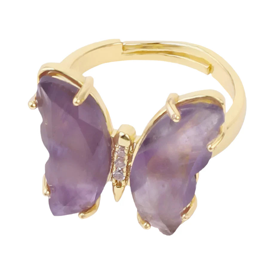 Crystal Butterfly Necklace & Ring