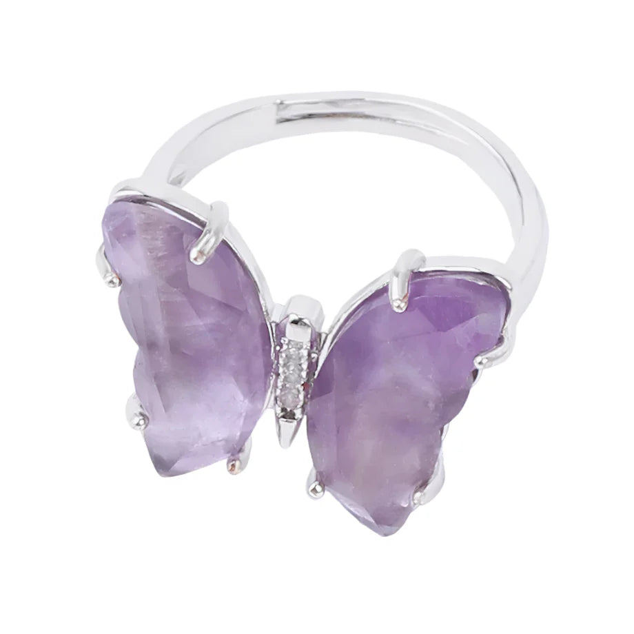 Crystal Butterfly Necklace & Ring