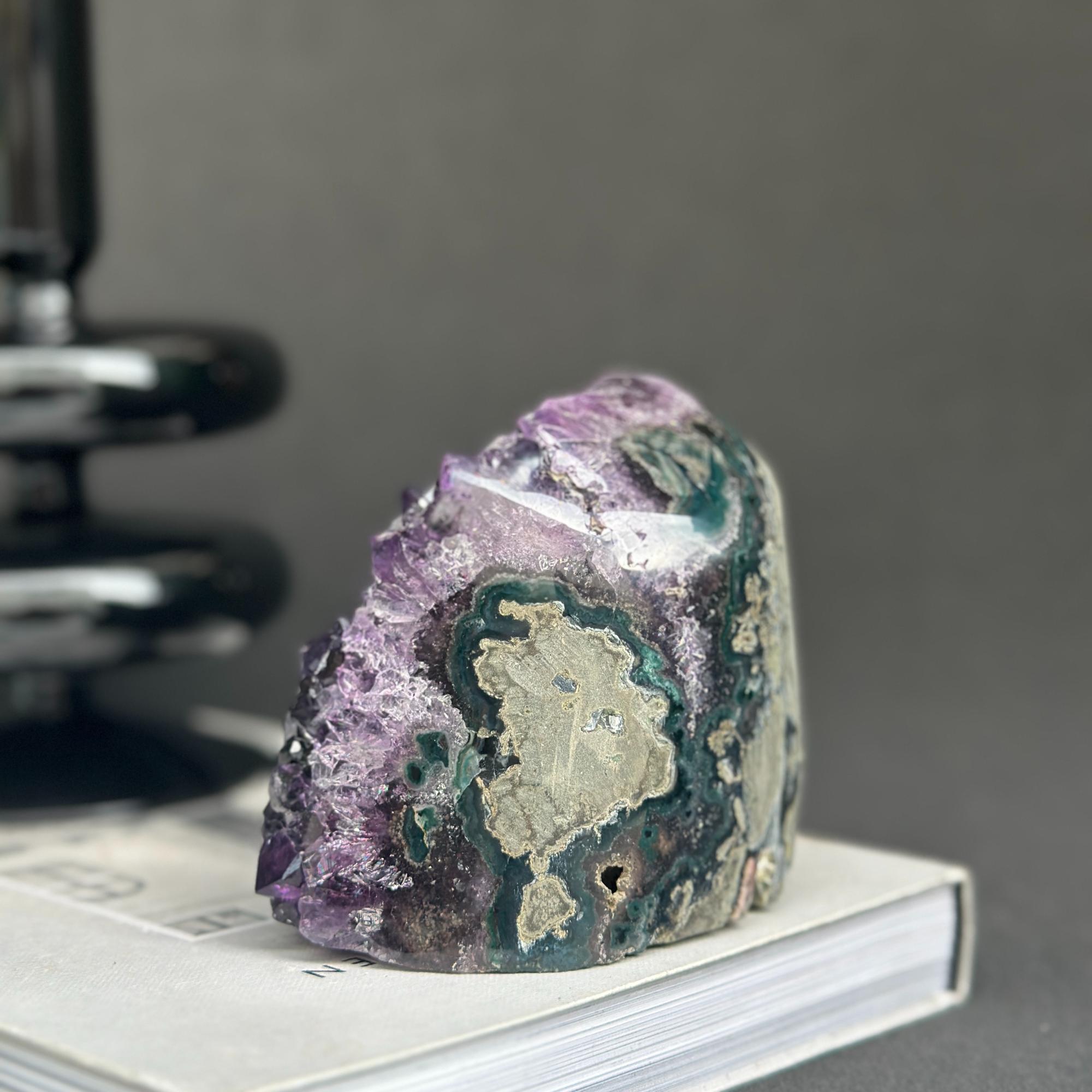 Amethyst Cave Geode with Agate formations, Huge Crystal Cluster for Collectors | Amethyst Geodes | Wiccan Center