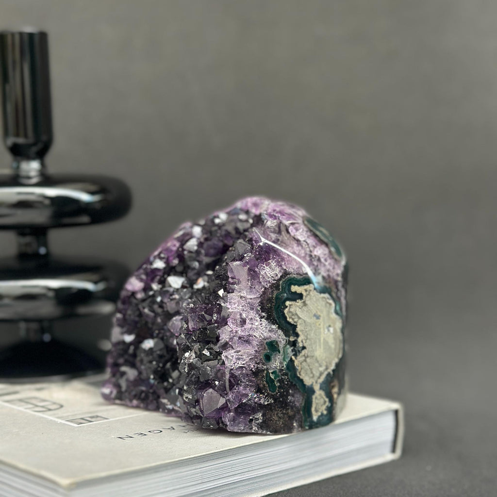 Amethyst Cave Geode with Agate formations, Huge Crystal Cluster for Collectors | Amethyst Geodes | Wiccan Center