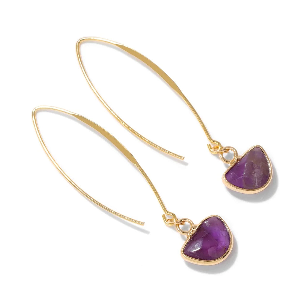 Crystal Faceted Teardrop Gold Earrings | earrings | Wiccan Center