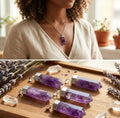 Amethyst Crystal Point Pendant (Silver Plated) Faceted Gemstone Jewelry Necklace Supply | Craft Supplies & Tools > Beads, Gems & Cabochons > Charms & Pendants > Pendants | Wiccan Center
