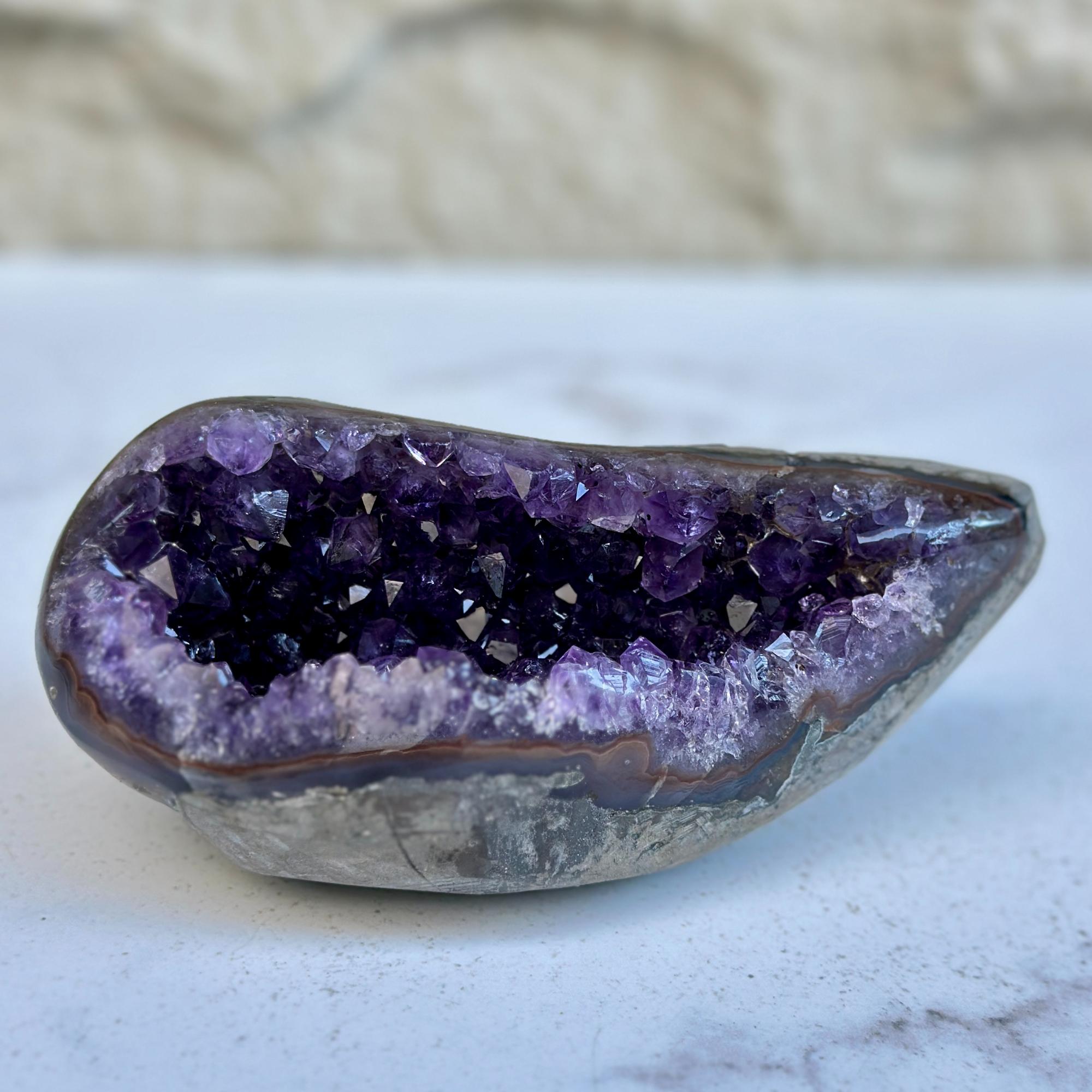 Amethyst Geode Bowl Centerpiece With Agate Formations | Centerpieces | Wiccan Center