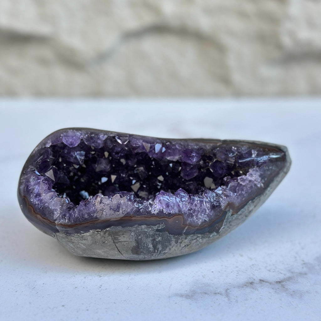Amethyst Geode Bowl Centerpiece With Agate Formations | Centerpieces | Wiccan Center