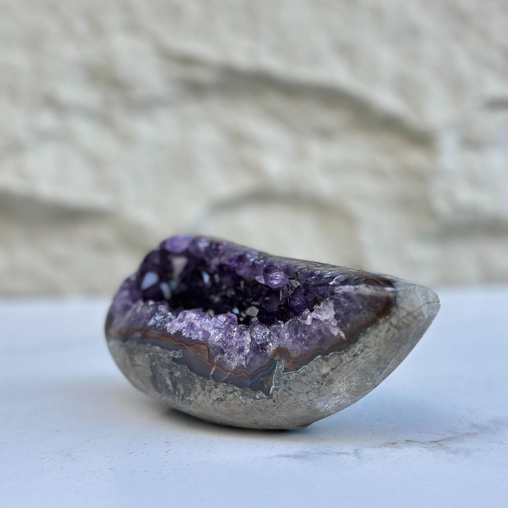 Amethyst Geode Bowl Centerpiece With Agate Formations | Centerpieces | Wiccan Center