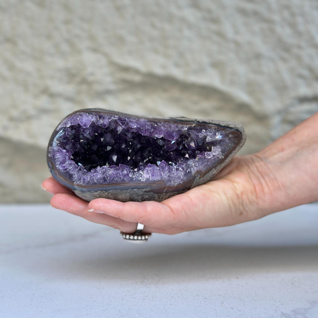 Amethyst Geode Bowl Centerpiece With Agate Formations | Centerpieces | Wiccan Center