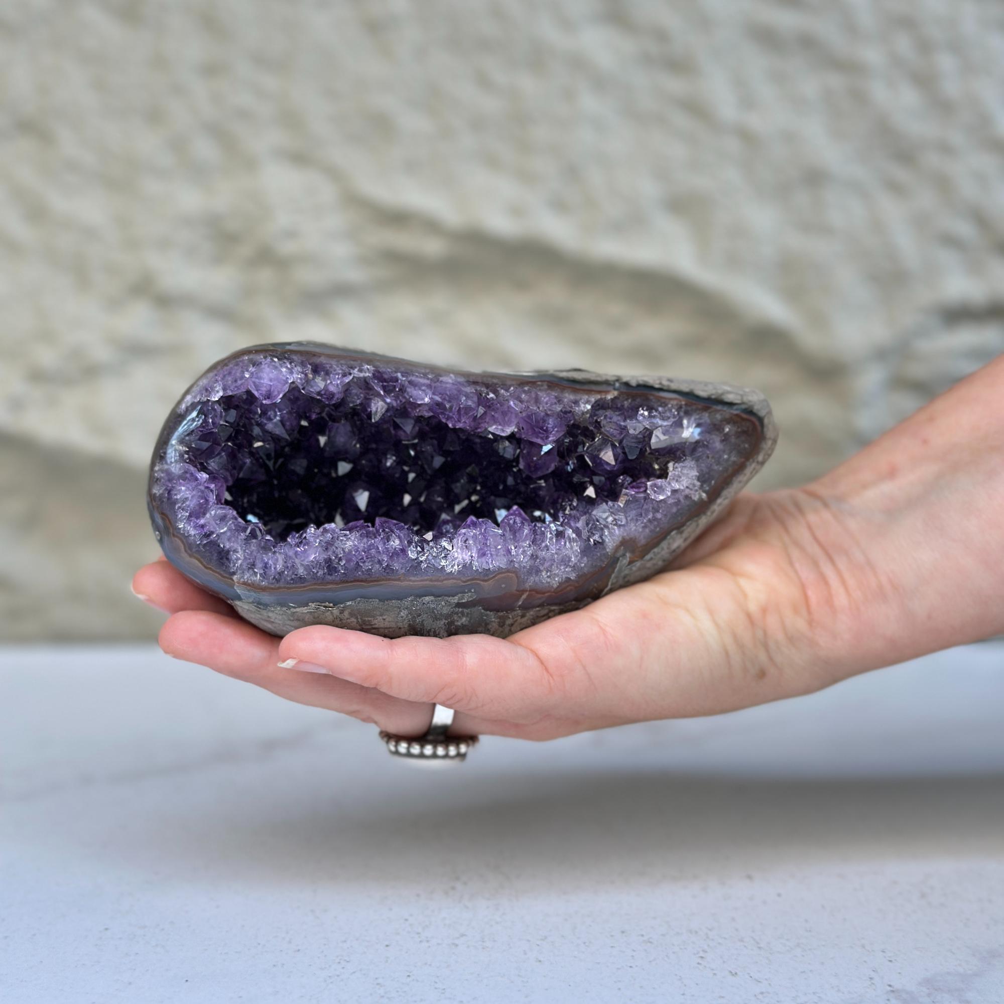 Amethyst Geode Bowl Centerpiece With Agate Formations | Centerpieces | Wiccan Center
