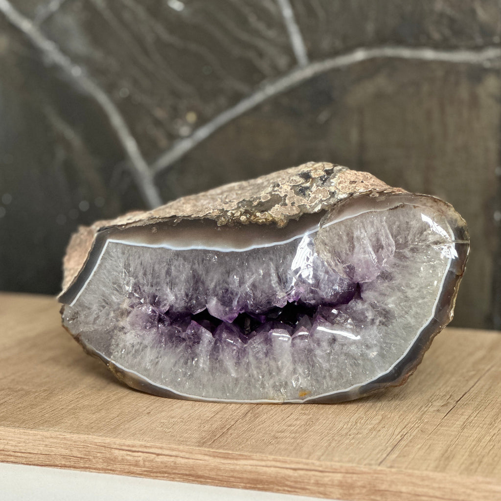 Amethyst Geode Crystal Decor With Agate Edges | Amethyst Geodes | Wiccan Center