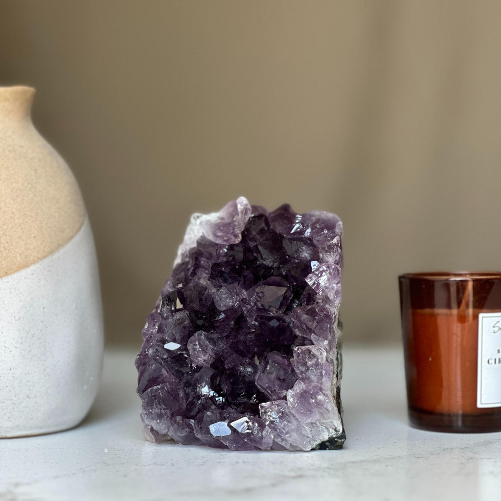 Amethyst Geode, Large Cluster, Premium quality stone from Uruguay, Deep Purple Crystal | Rocks & Geodes | Wiccan Center