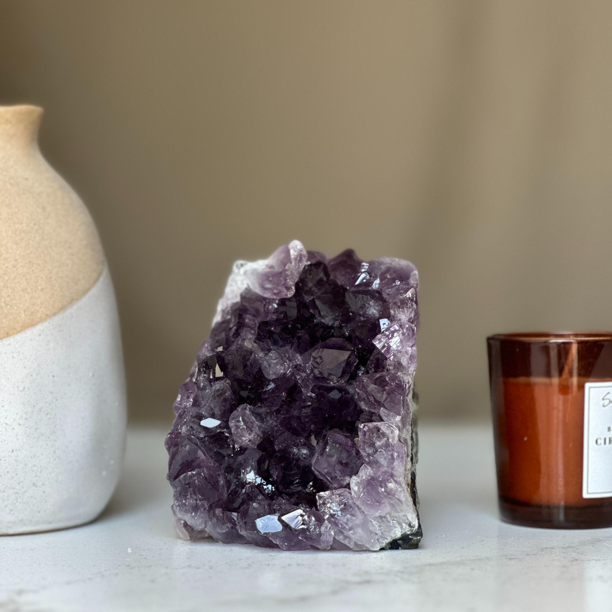 Amethyst Geode, Large Cluster, Premium quality stone from Uruguay, Deep Purple Crystal | Rocks & Geodes | Wiccan Center