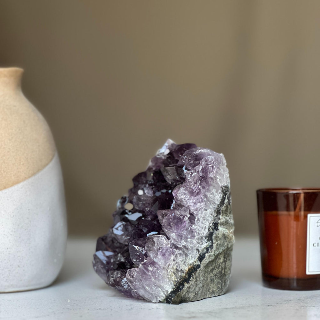 Amethyst Geode, Large Cluster, Premium quality stone from Uruguay, Deep Purple Crystal | Rocks & Geodes | Wiccan Center