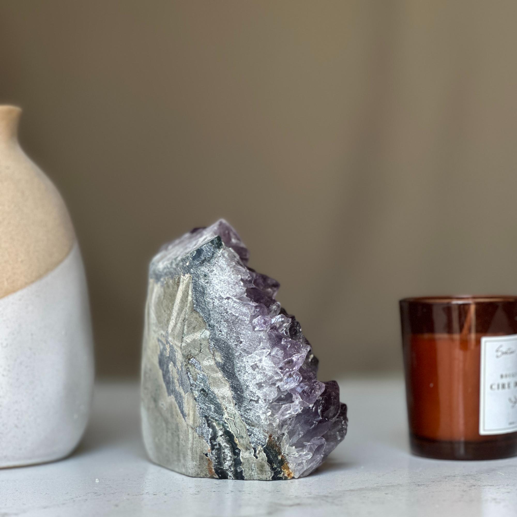 Amethyst Geode, Large Cluster, Premium quality stone from Uruguay, Deep Purple Crystal | Rocks & Geodes | Wiccan Center