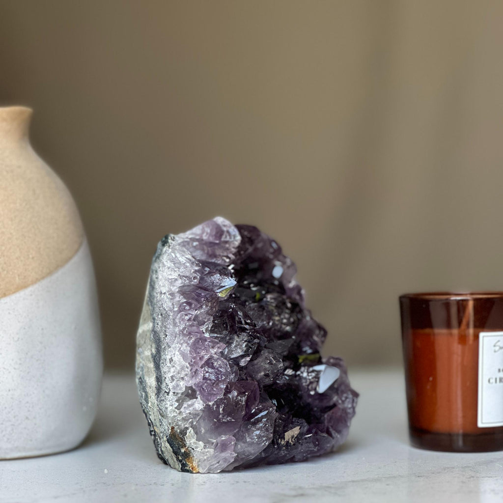 Amethyst Geode, Large Cluster, Premium quality stone from Uruguay, Deep Purple Crystal | Rocks & Geodes | Wiccan Center