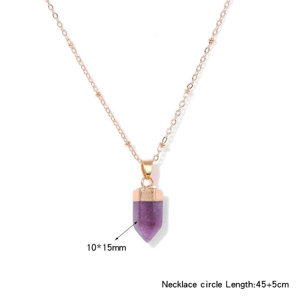 Crystal Point Gold Pendant Necklaces | necklace | Wiccan Center