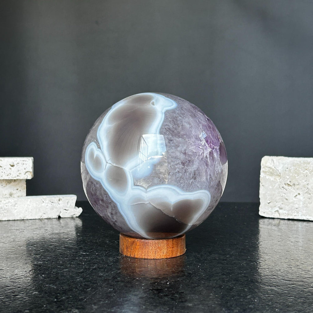 Amethyst and Agate Sphere, Open Crystal ball | Amethyst Geodes | Wiccan Center