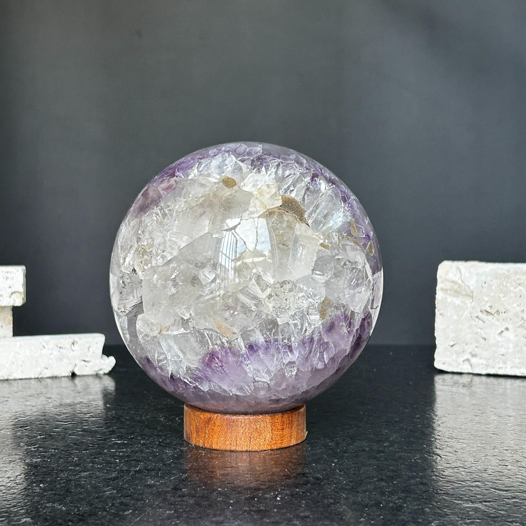 Amethyst and Agate Sphere, Open Crystal ball | Amethyst Geodes | Wiccan Center
