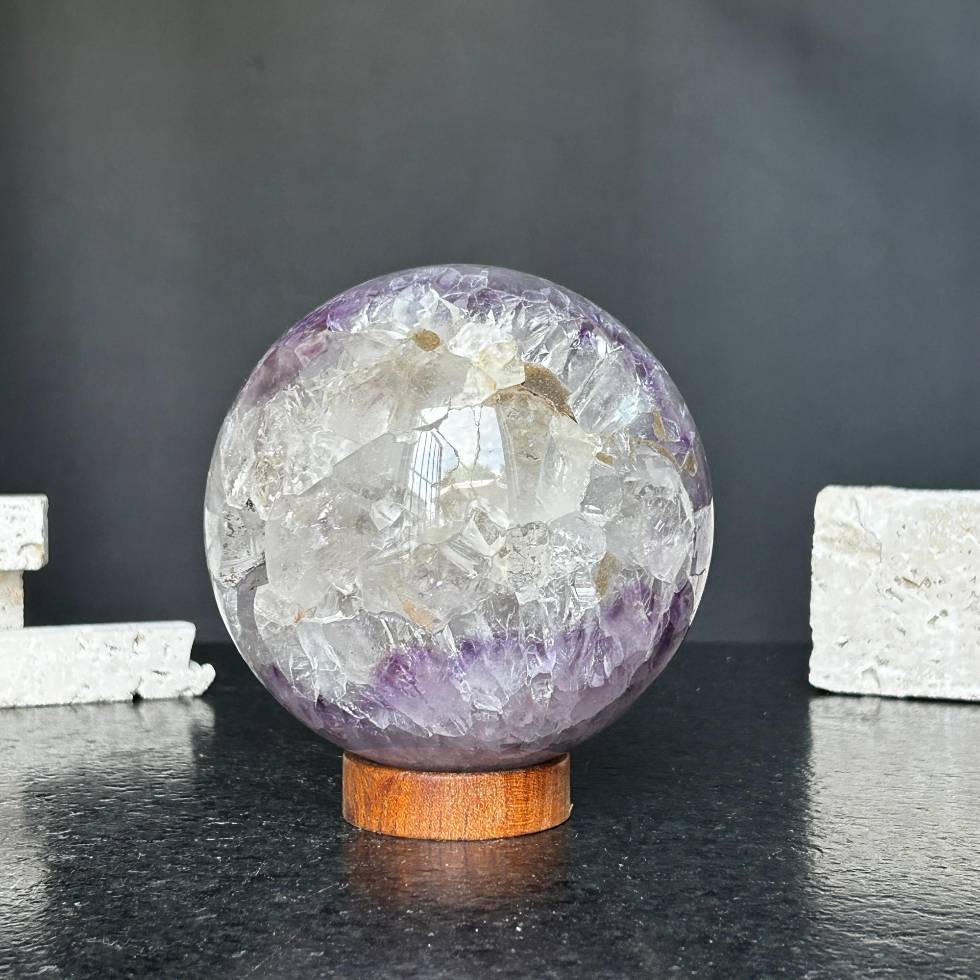 Amethyst and Agate Sphere, Open Crystal ball | Amethyst Geodes | Wiccan Center