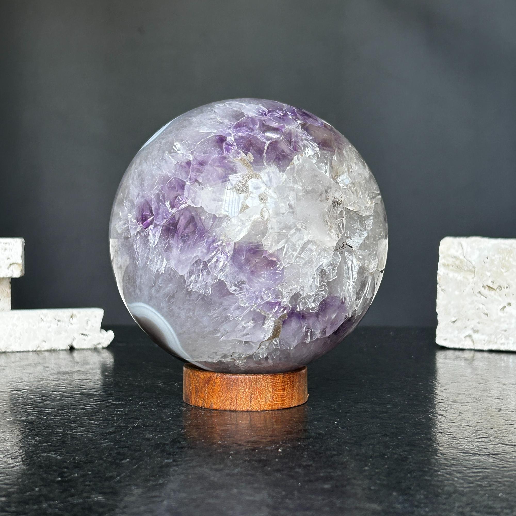 Amethyst and Agate Sphere, Open Crystal ball | Amethyst Geodes | Wiccan Center