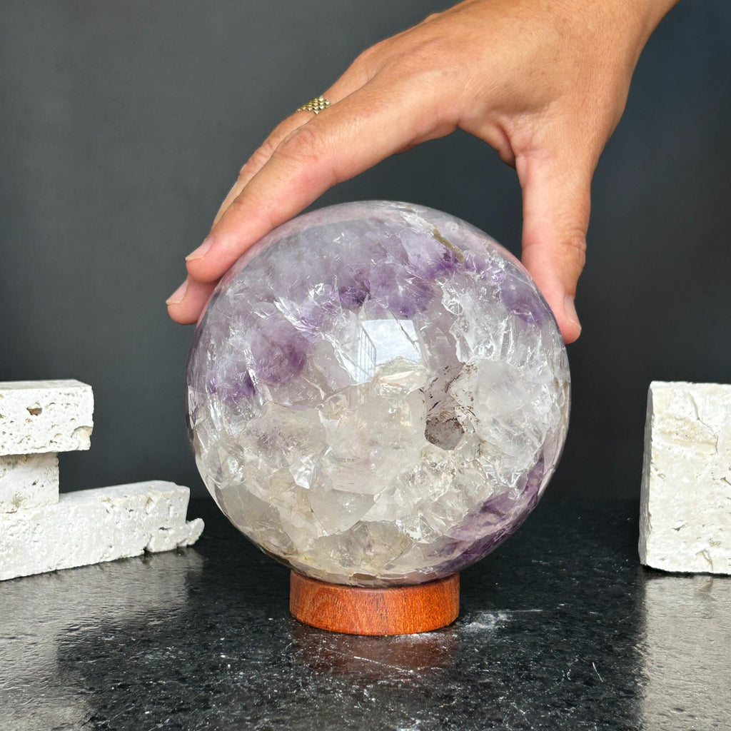 Amethyst and Agate Sphere, Open Crystal ball | Amethyst Geodes | Wiccan Center