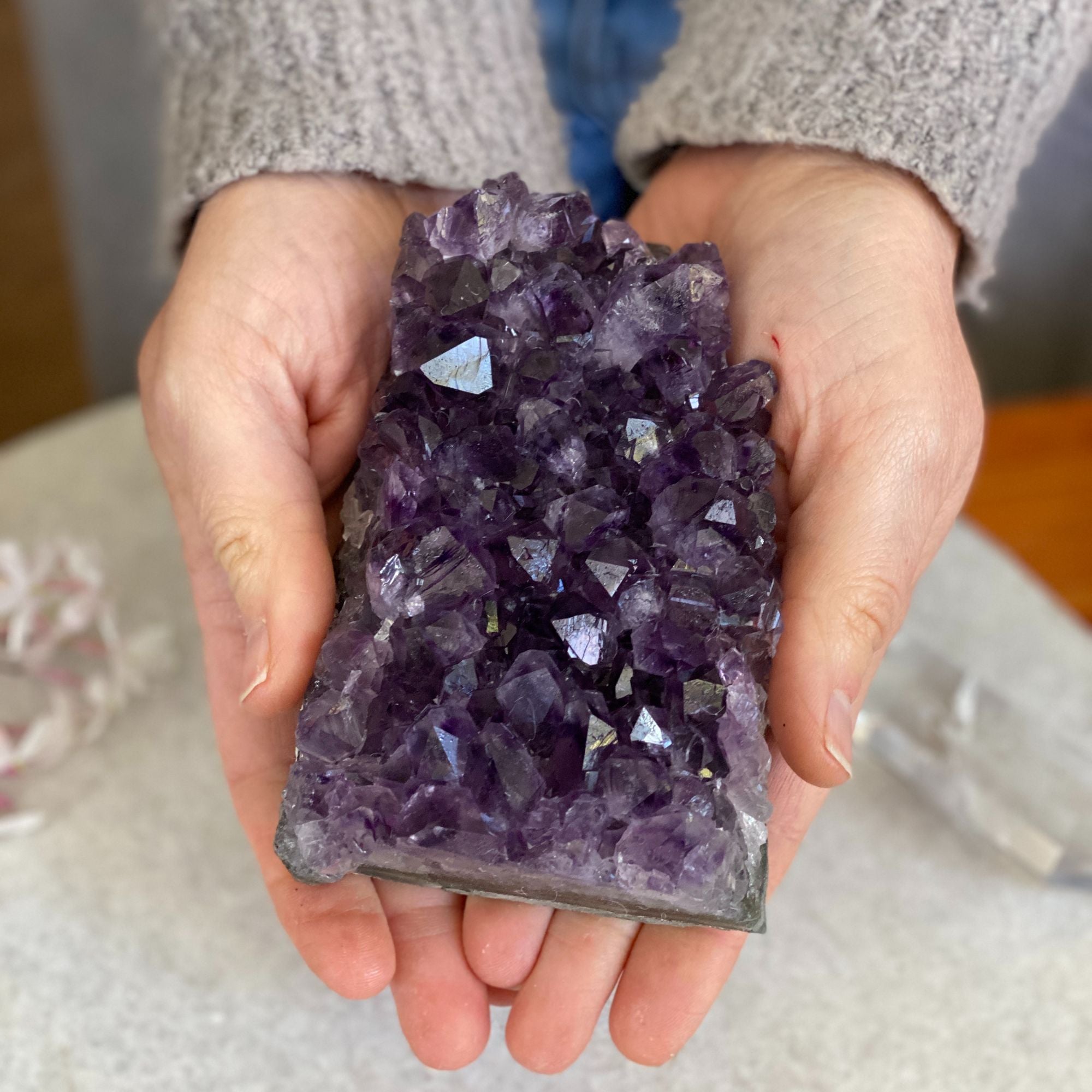 Amethyst and agate cluster for home decor, coffee table decoration | Amethyst Geodes | Wiccan Center