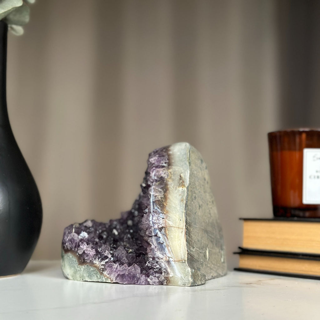 Amethyst cluster with incredible shine and huge crystals, Semi precious gemstones | Amethyst Geodes | Wiccan Center
