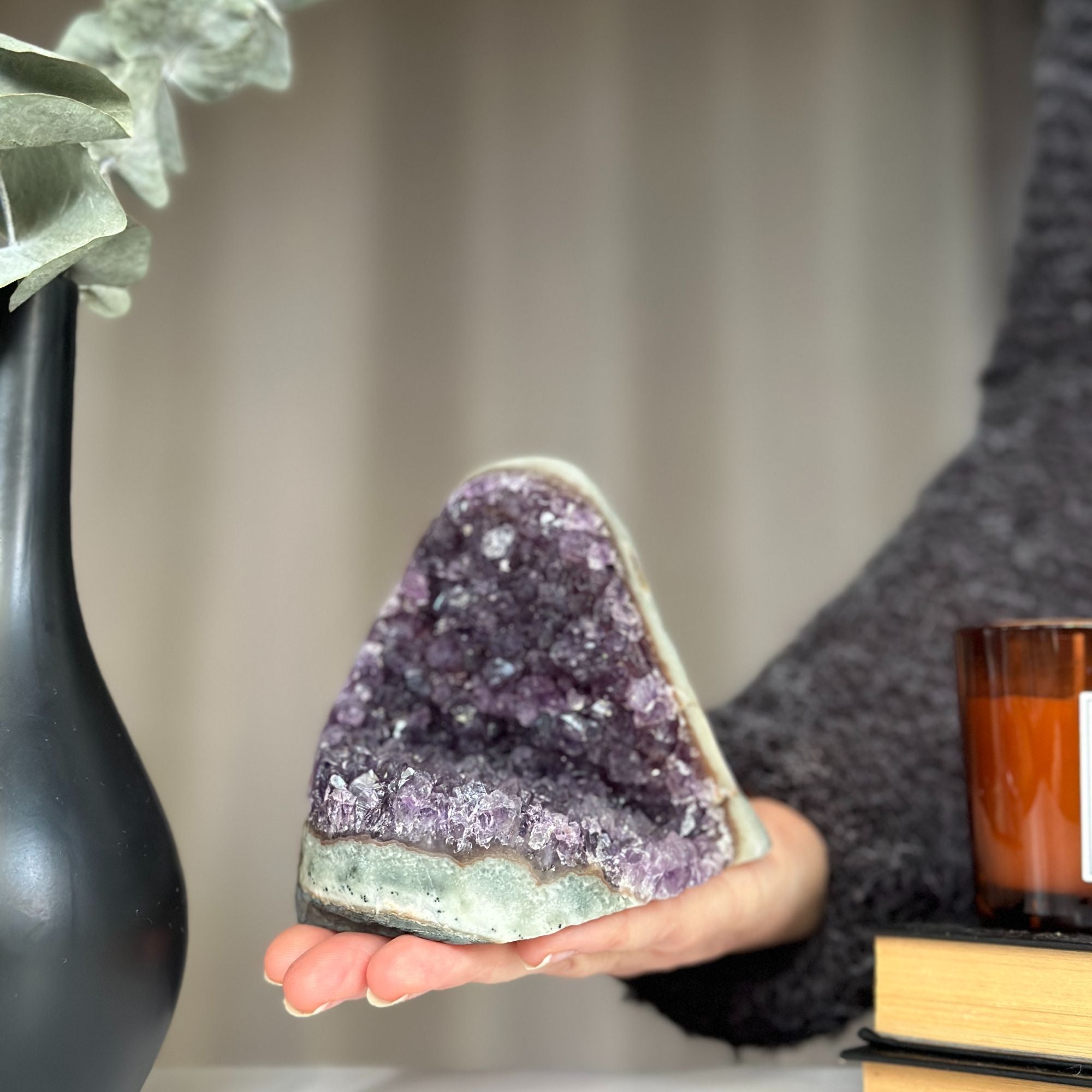 Amethyst cluster with incredible shine and huge crystals, Semi precious gemstones | Amethyst Geodes | Wiccan Center