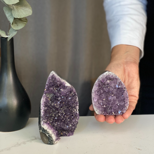 Amethyst flame set for home decor | Amethyst Geodes | Wiccan Center