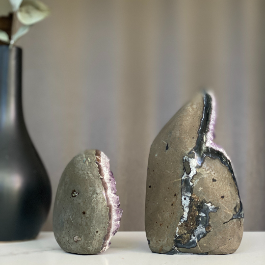 Amethyst flame set for home decor | Amethyst Geodes | Wiccan Center