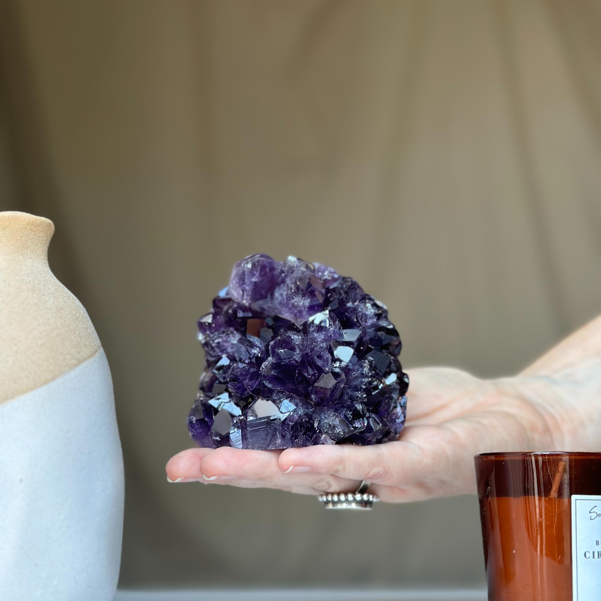 Amethyst geode Large crystal cluster with FREE GIFT BOX | amethyst crystals | Wiccan Center