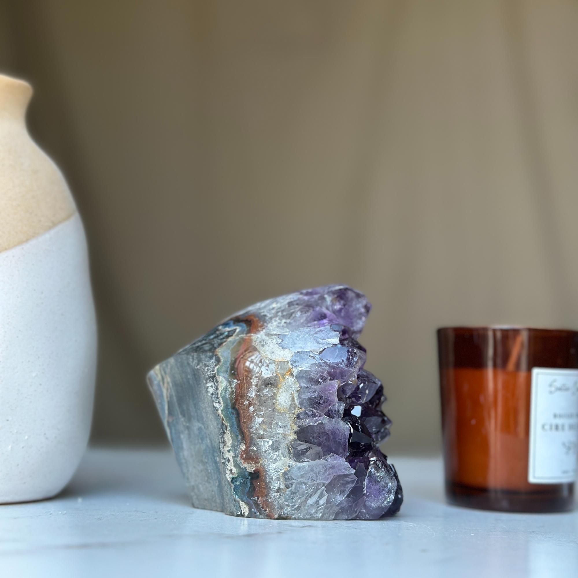 Amethyst geode Large crystal cluster with FREE GIFT BOX | amethyst crystals | Wiccan Center