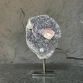 Amethyst with rare formations on a metal pedestal , high quality amethyst crystal from Uruguay | Amethyst Geodes | Wiccan Center