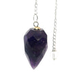 Chevron Amethyst Faceted Droplet Gemstone Pendulum | Crystals & Minerals > Specimens | Wiccan Center