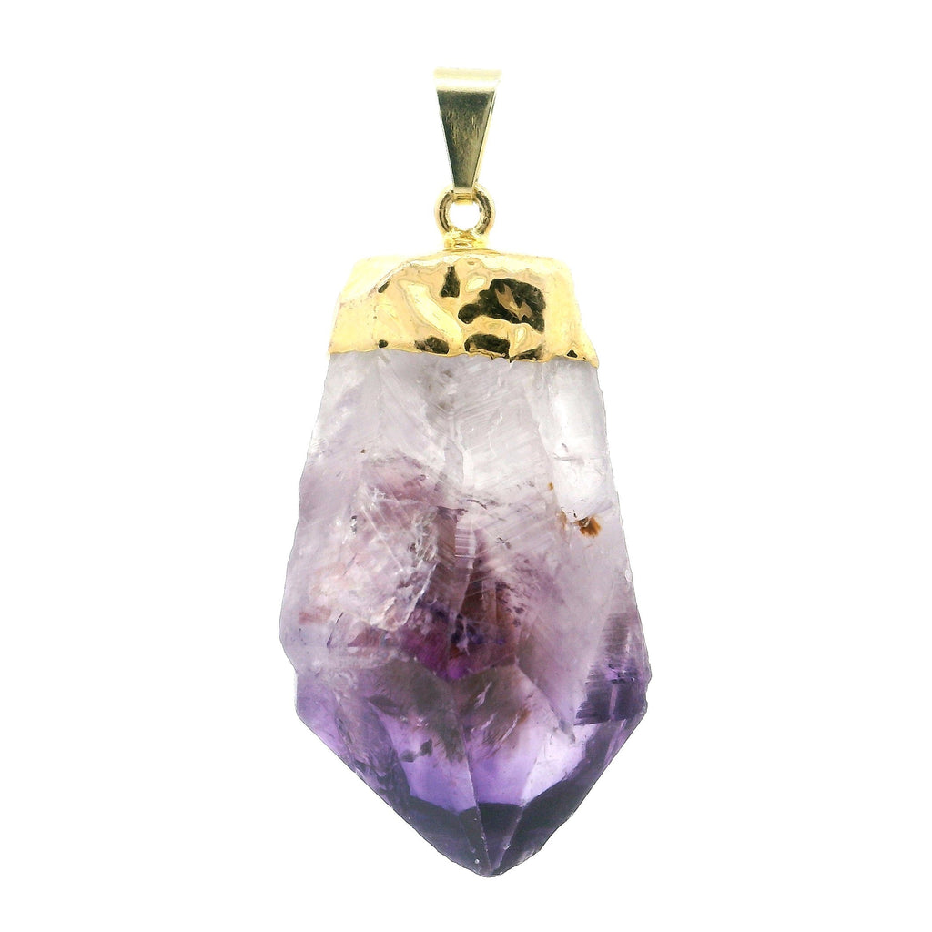 Amethyst Point Pendant with Plated Gold Cap | Gemstone Jewelry > Pendants | Wiccan Center